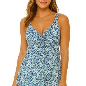 Alisha Levine Blue Floral  Swimdress One Piece Size 22W (38"bust) New w/tag